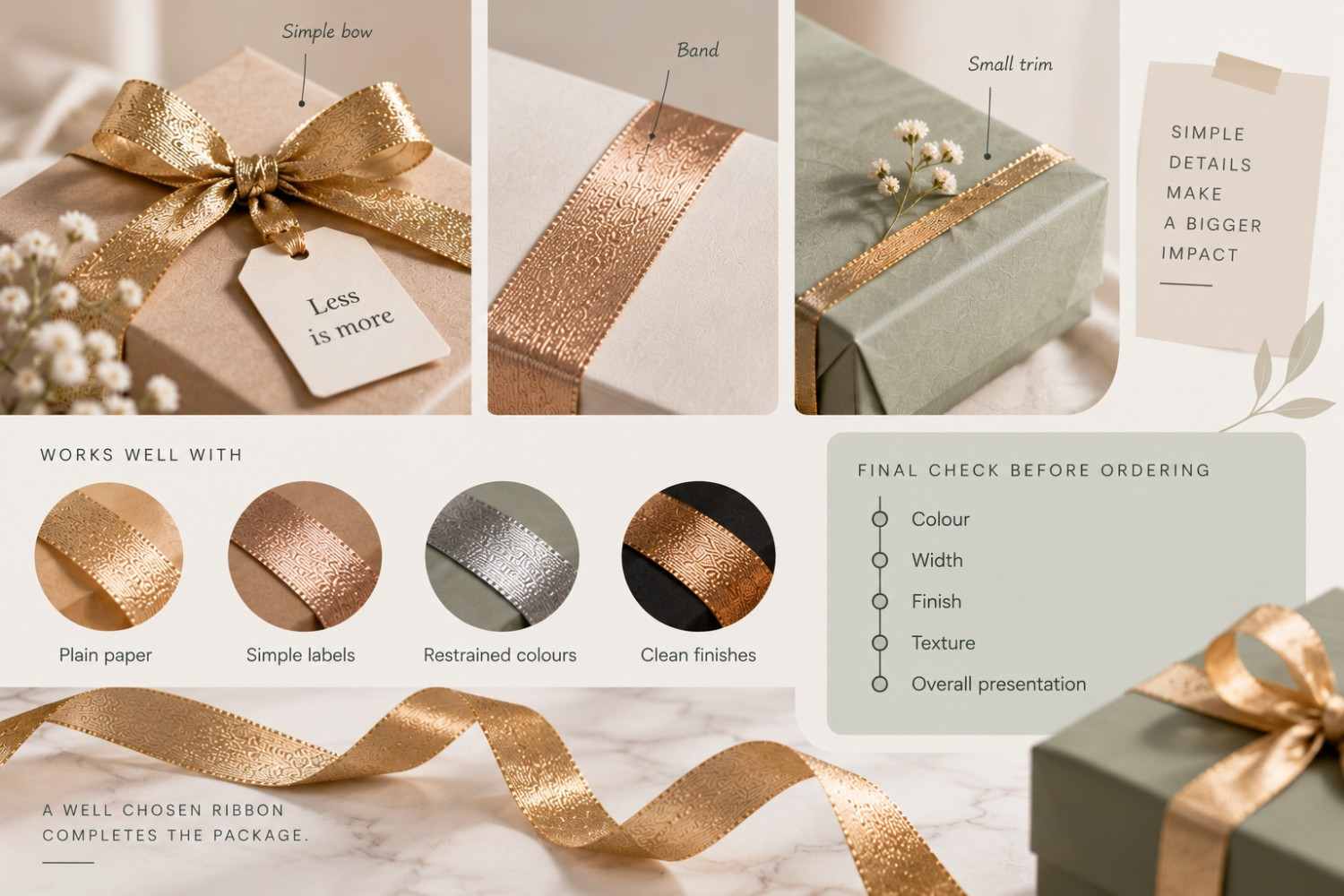 Silver metallic ribbon adding a reflective finish to product packaging